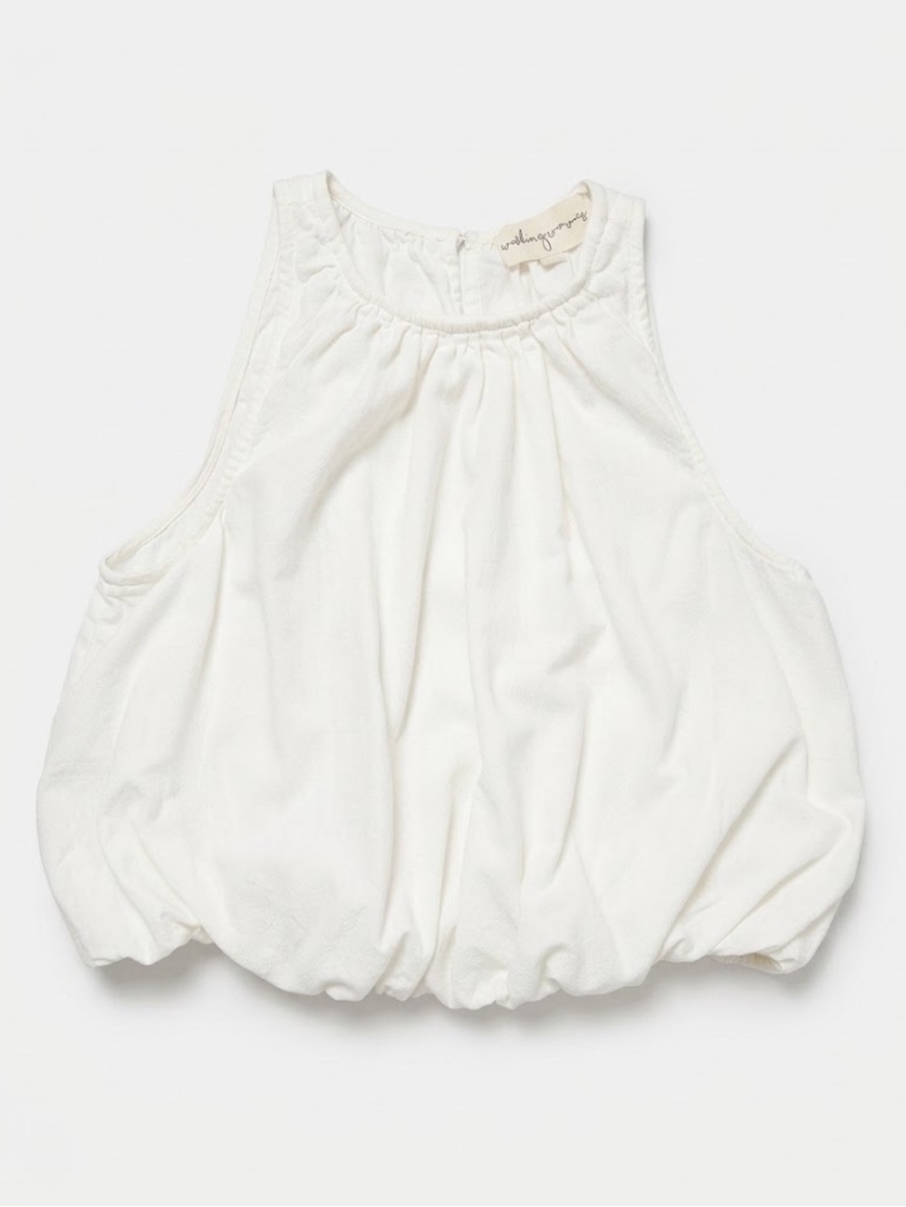 White Bubble Hem Tank Top